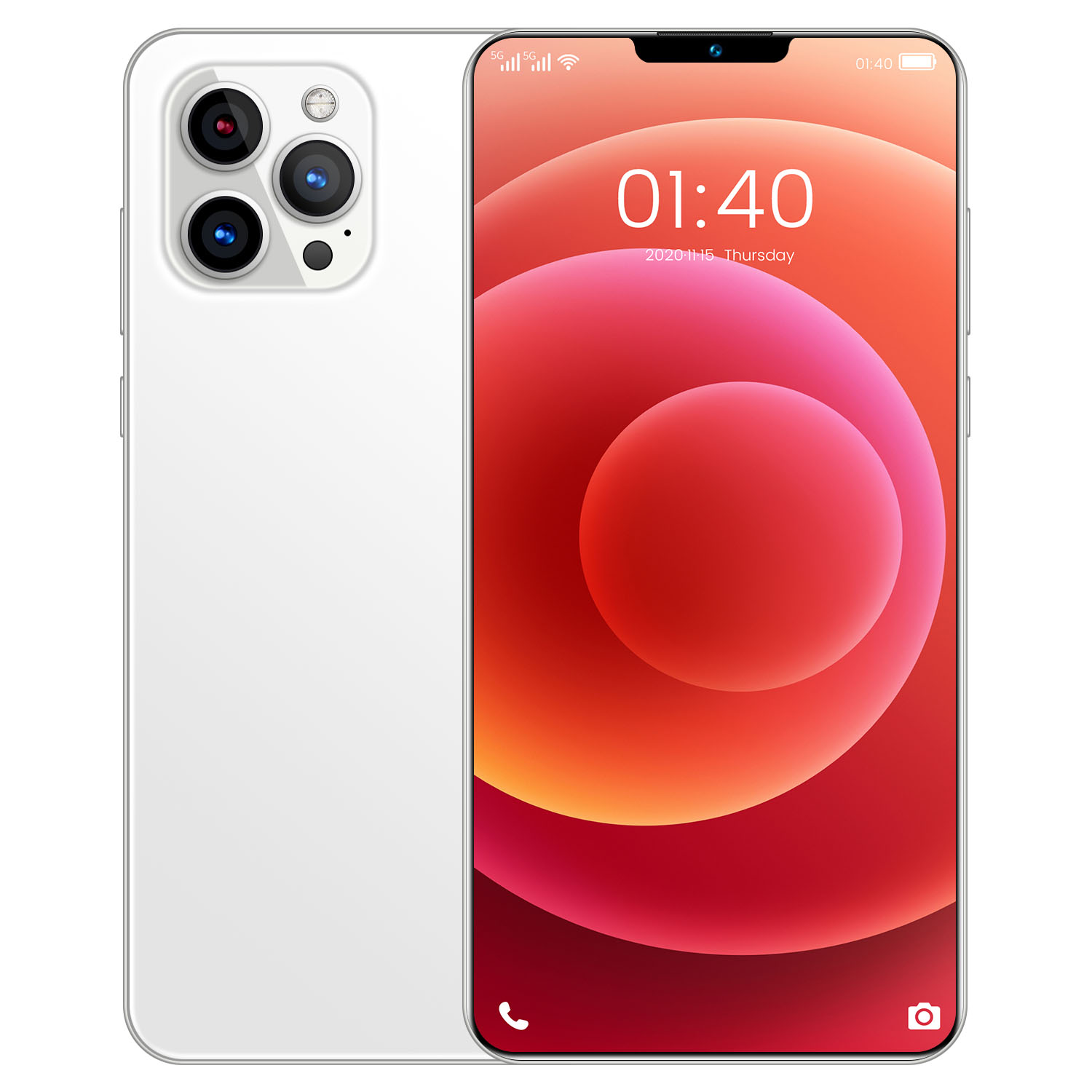 Ультратонкий смартфон Phone12 Pro Max с экраном 6,7 дюйма, большой памятью 12 + 512 ГБ, разблокировкой по лицу