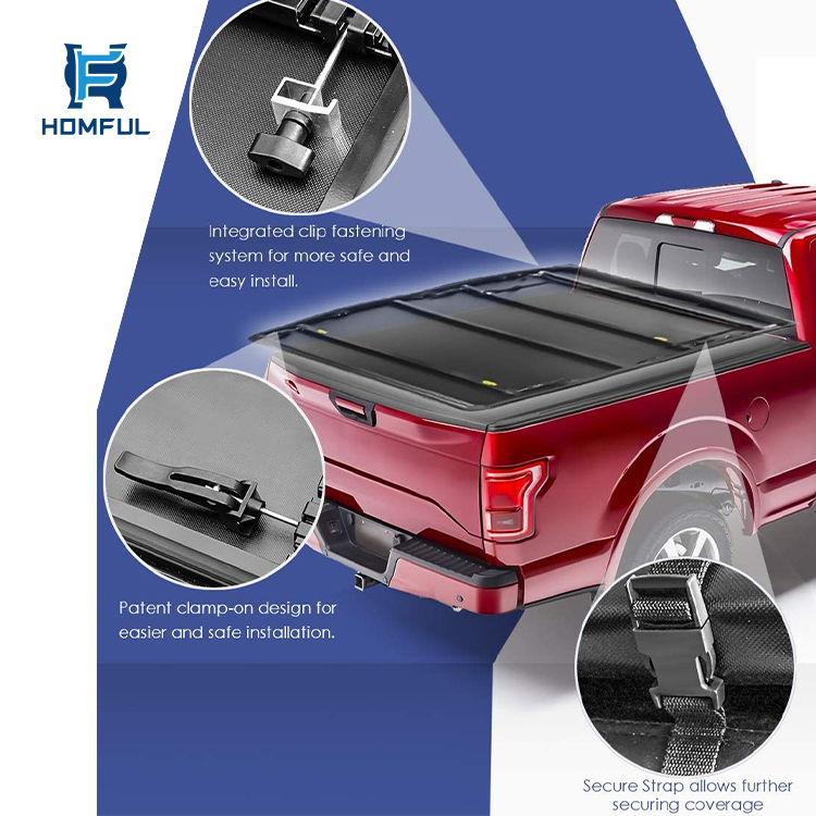 Чехол HOMFUL Tonneau, аксессуары для грузовиков, Мягкий складной чехол для грузовиков тройного сложения
