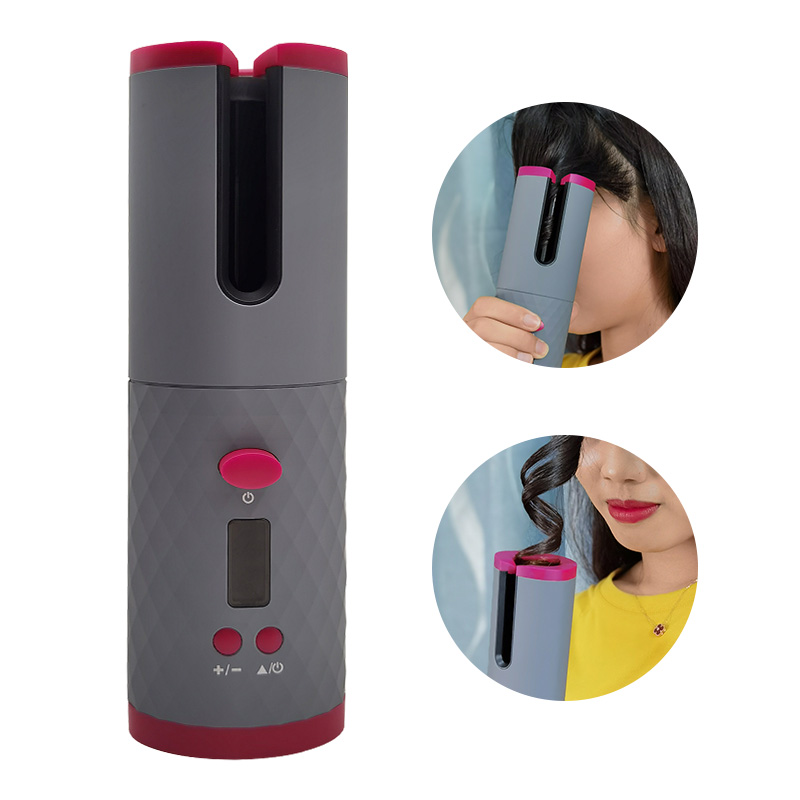 Mini hair curler wireless magic corrugated curling iron hair lcd screen ceramic heating anti-perm charge hair wave crimper