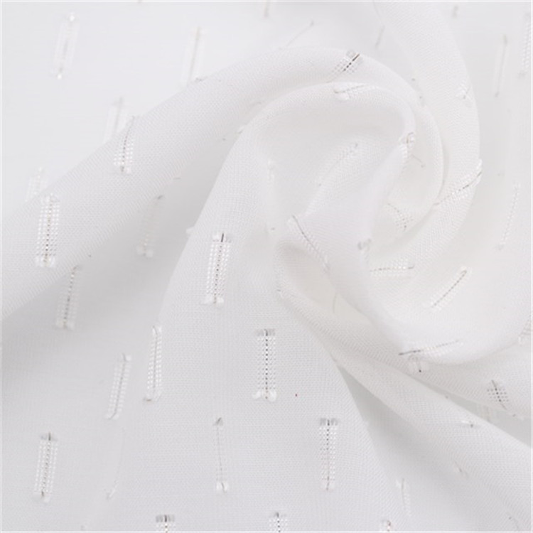 75D Fashion design pure crinkle cation roll white crepe jacquard chiffon fabric