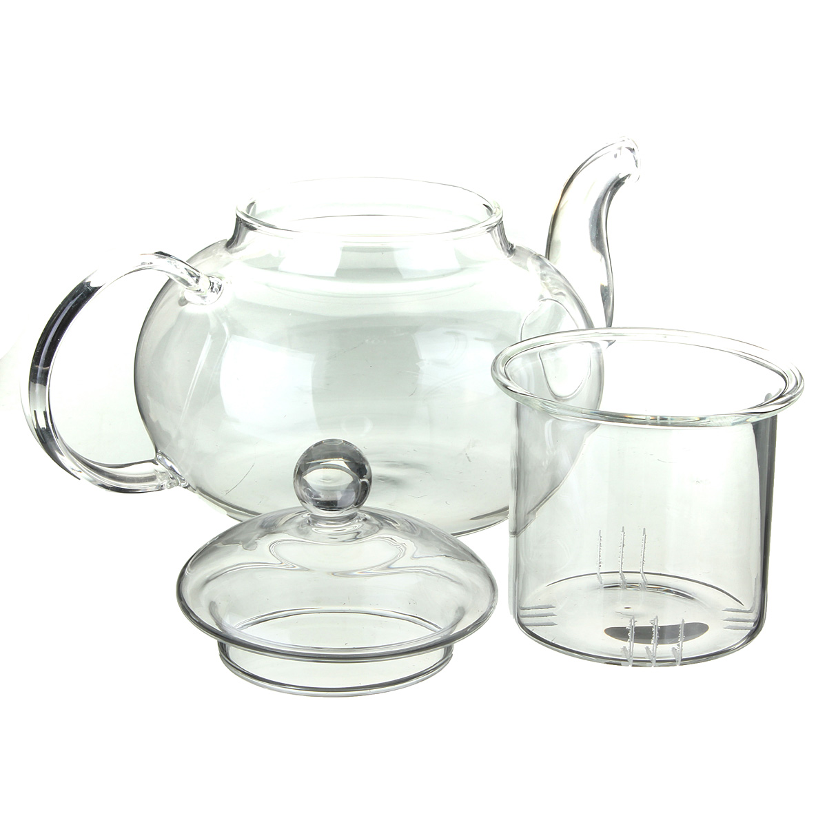 600 мл прозрачное стекло Heatable чайный горшок стеклянный набор с плитой и Infuser