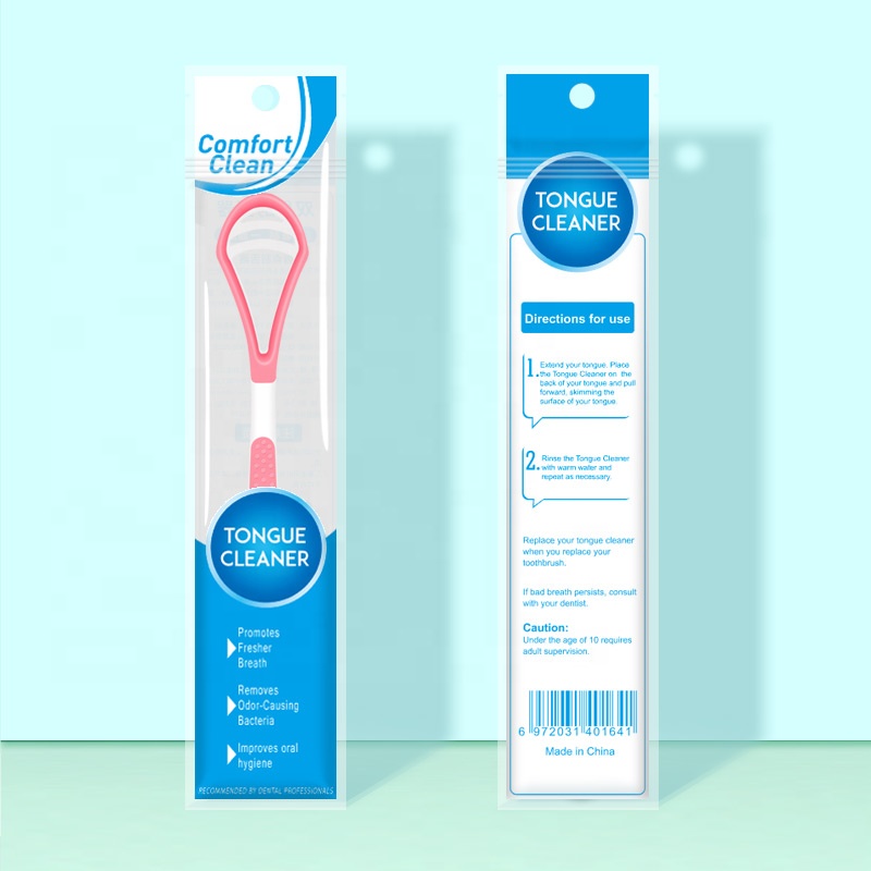 Bulk Private Label Colorful Silicone Stainless Steel Cleaning Brush Plastic Tongue Cleaner Scraper