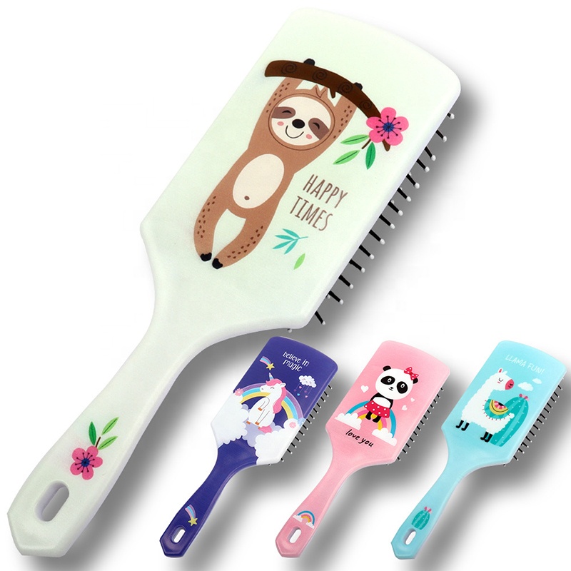 Cute Cartoon Peines Square Massage Hot Comb Hair Straightener