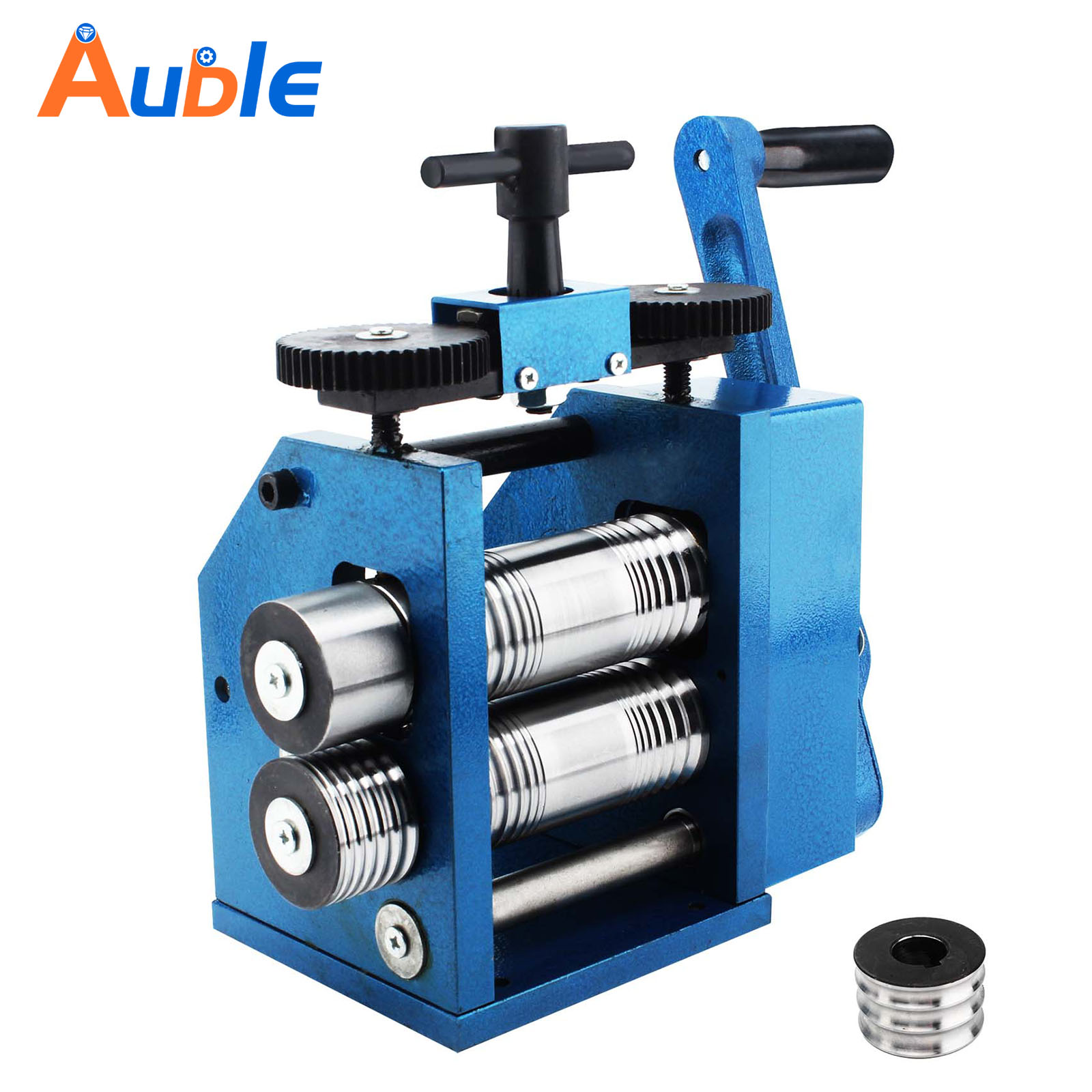 Sheet Square Semicircle Pattern Wire Roller Gear Ratio 1:2.5 Two Roll Mill Machine Mini Goldsmith Gold Jewelry Rolling Mill