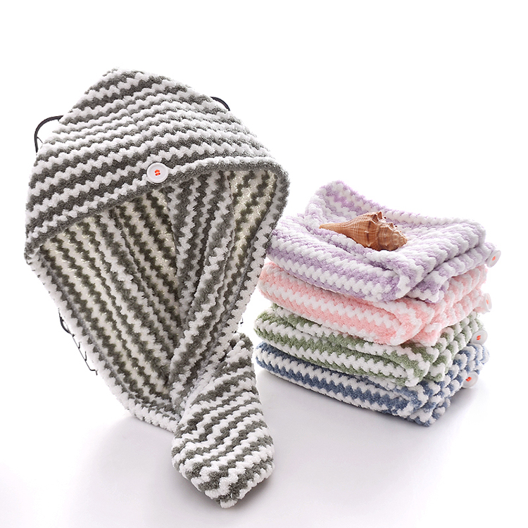 Microfiber towel hair drying cap of quick dry hair towel