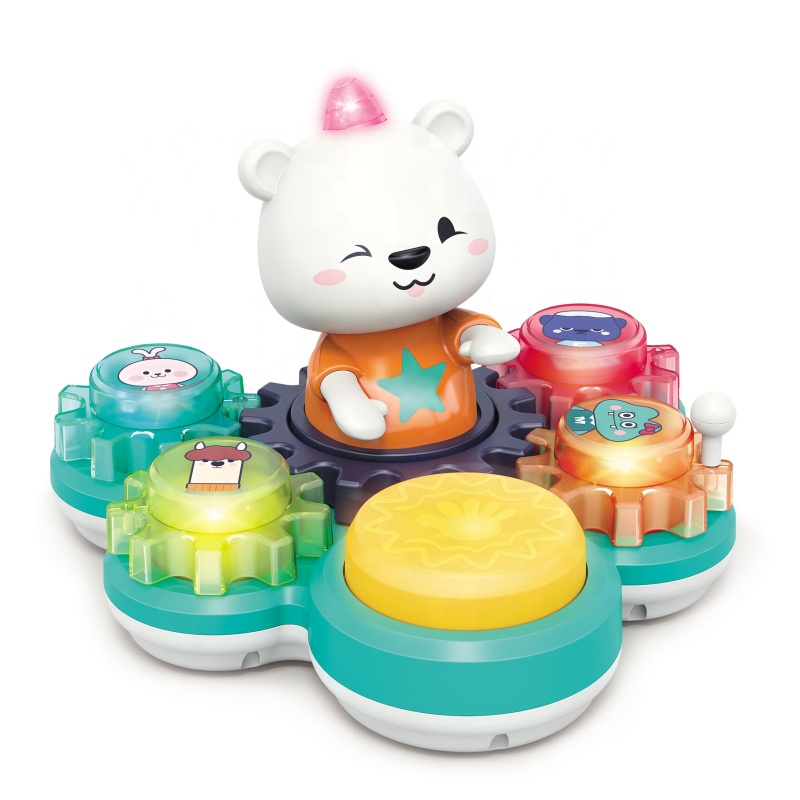 Детский Музыкальный барабан Bear Rhythm, музыкальная игрушка для малышей, музыкальные инструменты, мини-барабан