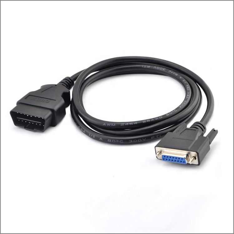 J1962 полный 16 Pin OBDII папа к DB15 женский кабель адаптер Разъем для автомобиля Авто диагностический сканер инструмент конвертер шнур