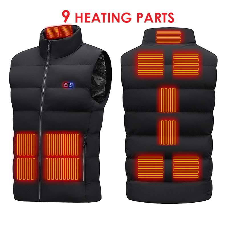 NUSPIRE Washable 9 Heating Zone Carbon Fiber USB Battery Power Bank Electronic Far Infrared Thermal Heated Vest