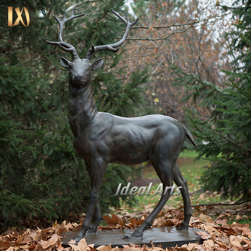 Factory direct sales outdoor garden animal life size bronze deer statue sculpture