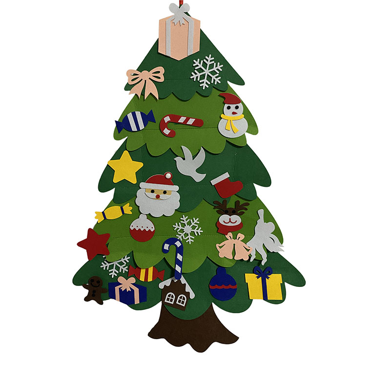 WeDo 3D DIY Felt Christmas Tree 25pcs Ornaments Xmas Gifts New Year Handmade Santa Door Wall Hanging Decorations for Kids Party