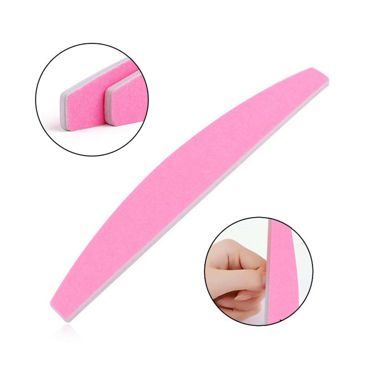 2021 hot amazon new design pink semicircle professional custom printed nail file logo