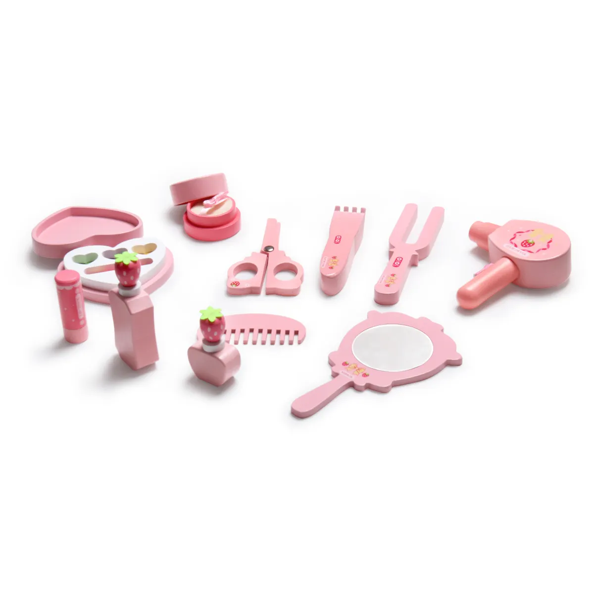 Girls Kids Gifts Wooden Toy Pretend Play Makeup Kit Role Play Cosmetics Toy Wooden Makeup Toy Set Kids Girl Children