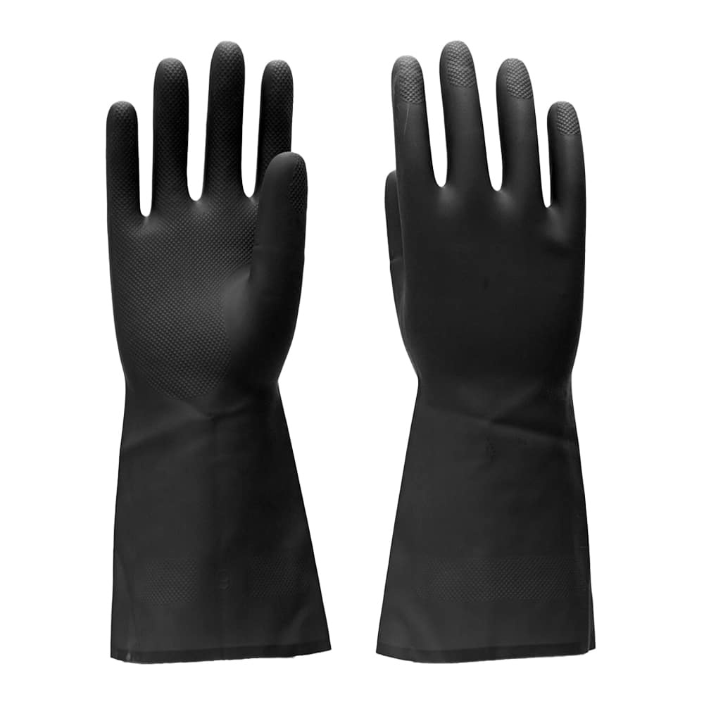 Custom Chemical Resistant Natural Rubber Gloves Manufacturer Long Sleeve Gloves Safety Household Work Gloves