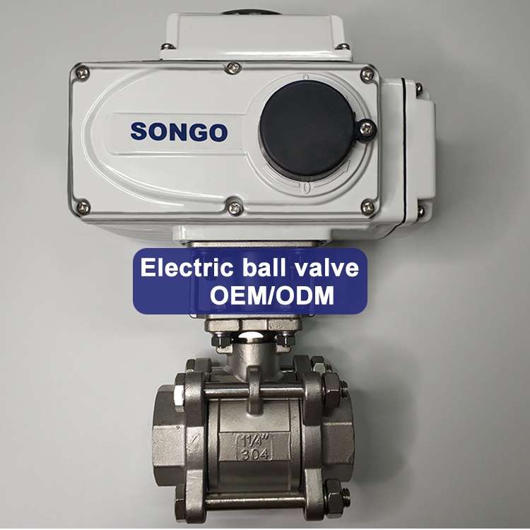 Шаровой кран SONGO DN80, 3 дюйма, 2 канала, 3 шт., CF8M, 220 В, с внутренней резьбой, из нержавеющей стали, с электроприводом