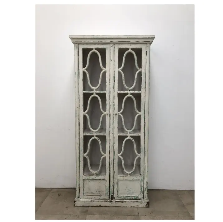 Antique Solid Wood Living Room Glass Display Furniture