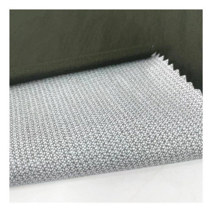 High quality 380T grid 100%Nylon taffeta fabric printed breathable TPU membrane nylon taffeta crinkle foiled coated fabric