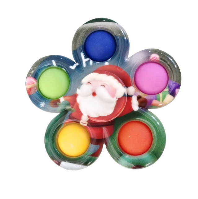 Wholesale Christmas Style Colorful Finger Game Simple Dimple Toy Funny Spinning Top For Kids Adult