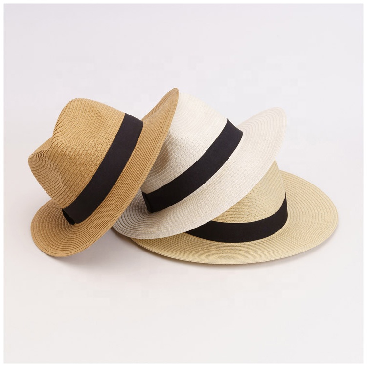Adults Men Plain White 100% Paper Westend Fedora Summer Straw Hats