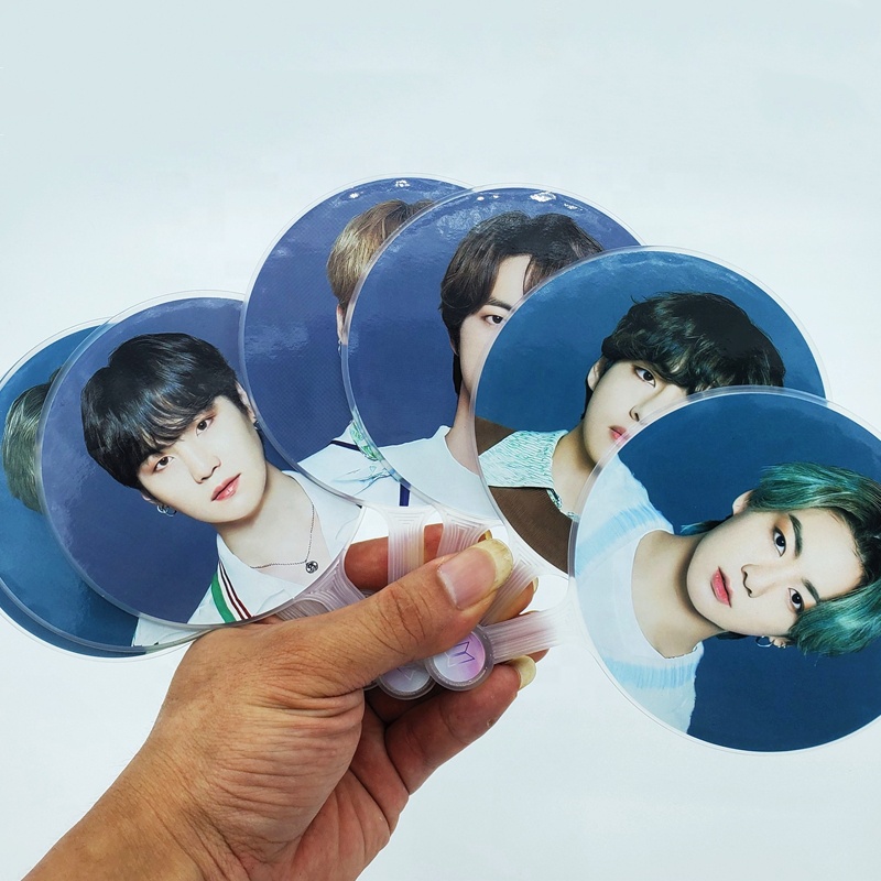 Оптовая продажа, товар KPOP Idol, двусторонний Печатный Bangtan Boys 2021, сборный пластиковый мини-вентилятор