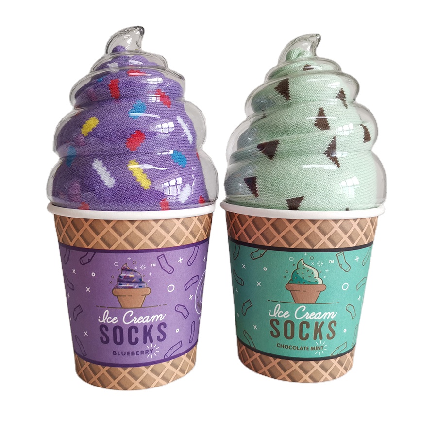 custom women ice cream cup socks