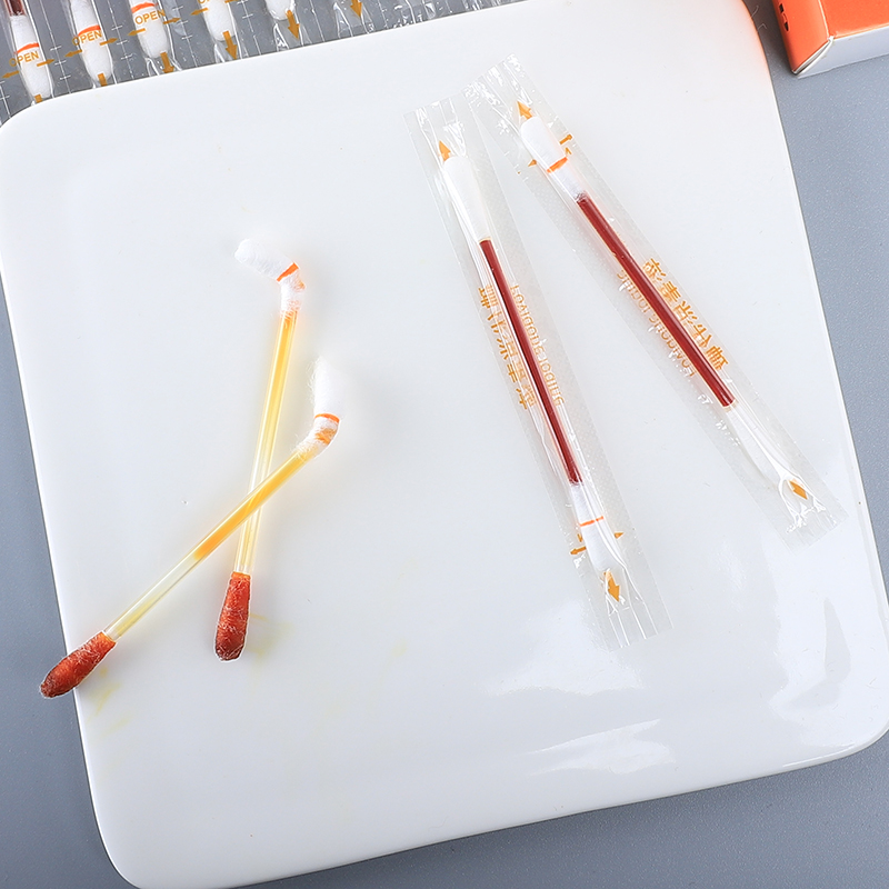 Low price plastic box packed Iodophor sterile Povidone Iodine Liquid Filled Cotton Swab plus for Pregnant women newborns