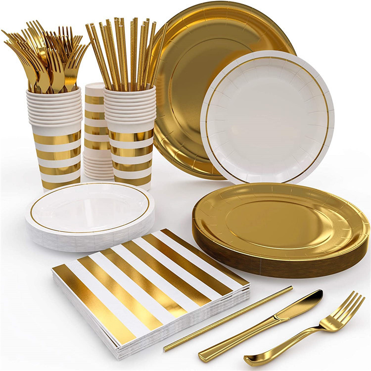 paper plates disposable biodegradable tableware party gold disposable tableware party paper plates