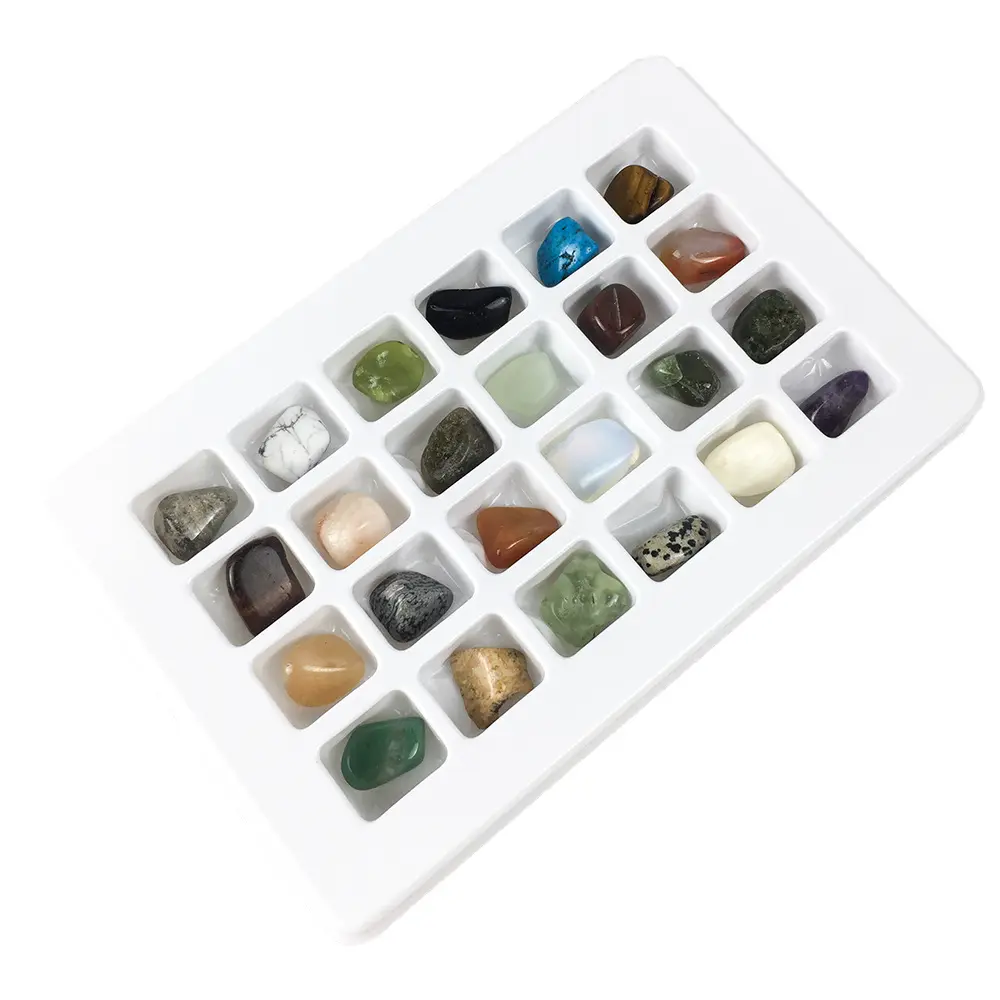 Natural Crystal Collection Stones Decoration Crafts 24pcs Polished Stone Gemstone M Size Rock Crystal Specimen