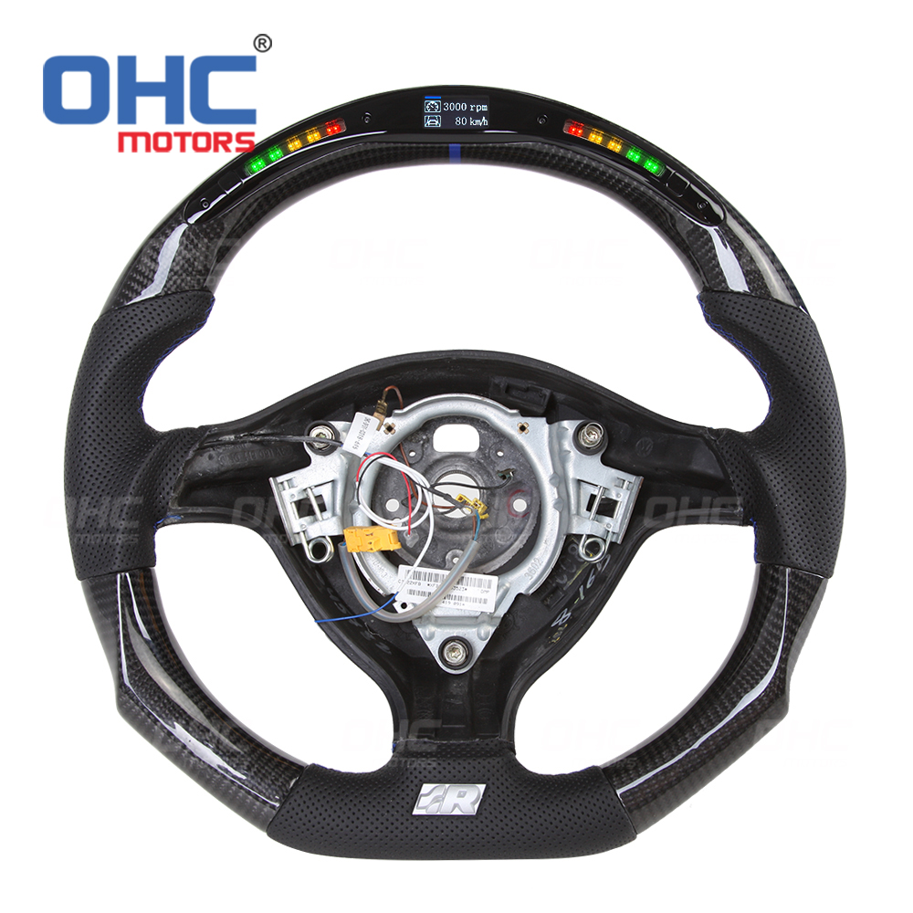 OHC MOTORS светодиодный переключатель света из углеродного волокна рулевое колесо подходит для VW Golf 4 Jetta MK4 R32 GTI Golf Jetta