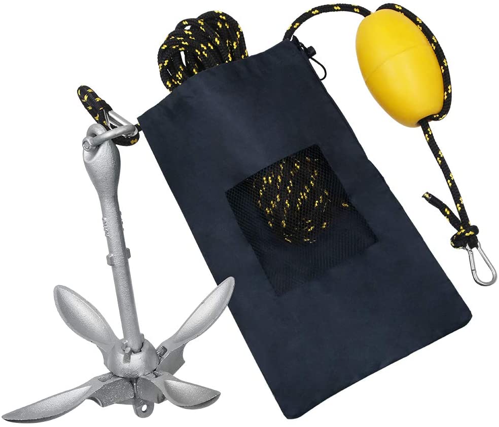4-tine Rowing Boats Folding Anchor Kit Small Boat Anchor