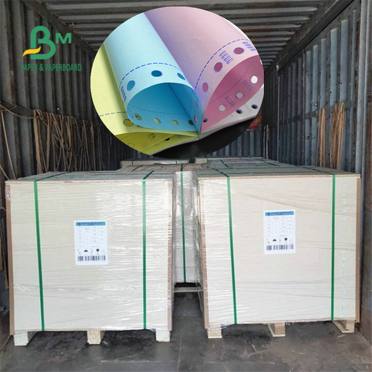 Many Colors Size Customized 55gsm NCR Carbonless Copy Paper Sheets For Invoice Receipt