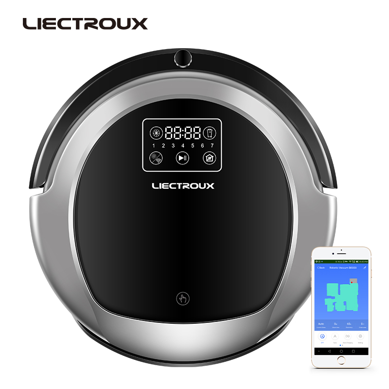 LIECTROUX горячая Распродажа B6009 черный мощный всасывающий бытовой прибор удобный долговечный робот для вакуумной очистки с дистанционным управлением