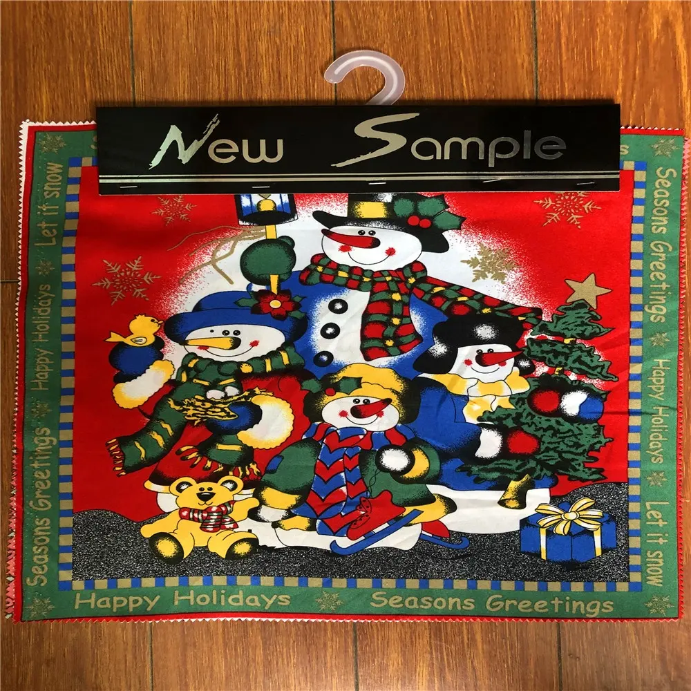 Christmas fabric mini mat fabric printed with snowman and boys Christmas tree design for Christmas pillows,cushion etc.