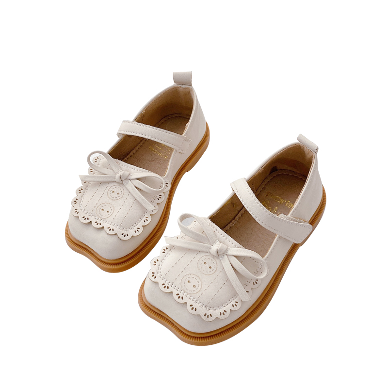 Leather School Children Shoes 2021 Black for Girls Autumn Formal Dress Shoes Bow-Knot School Uniform Shoes