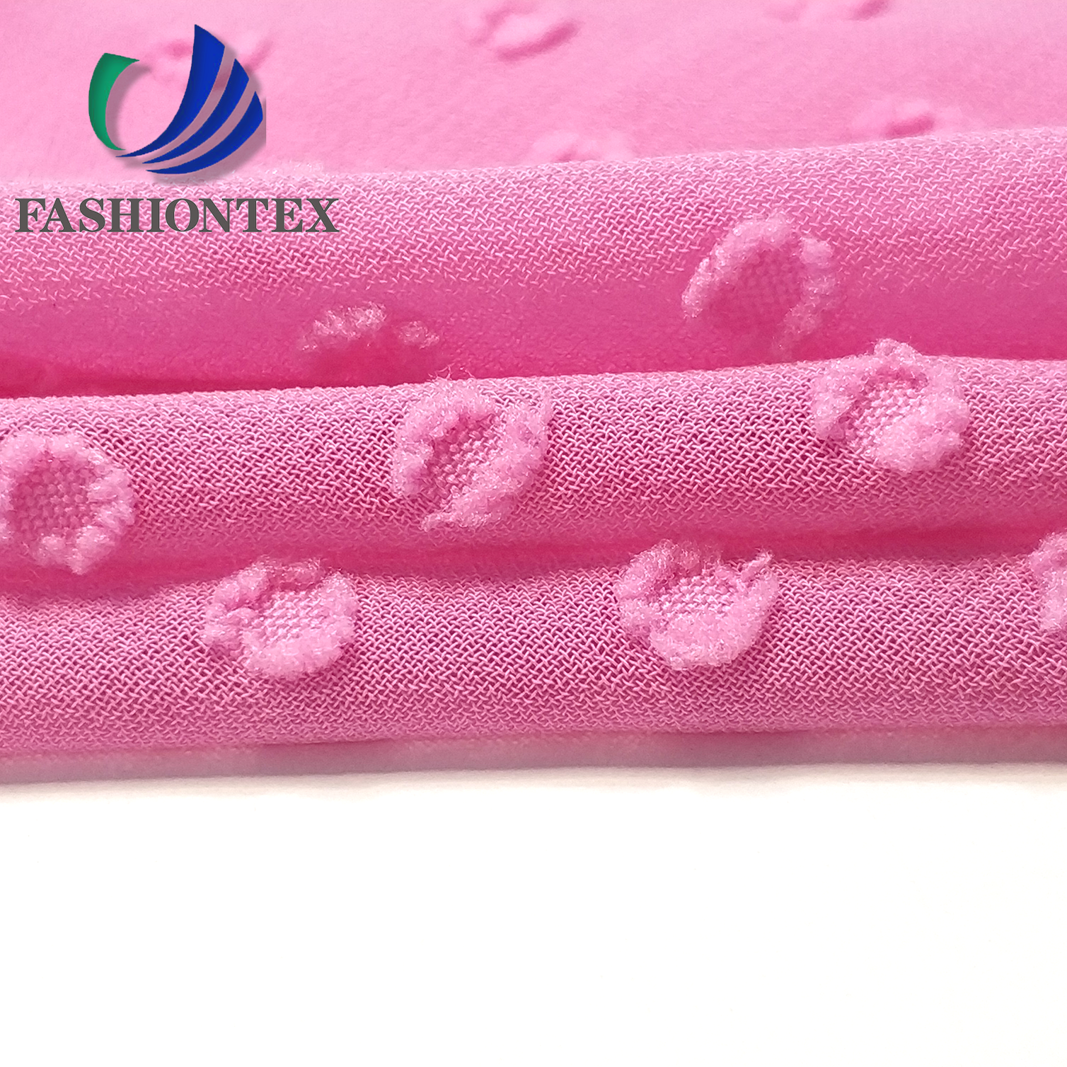 Fashiontex Dot cutting flower chiffon fabric 100% polyester chiffon fabric