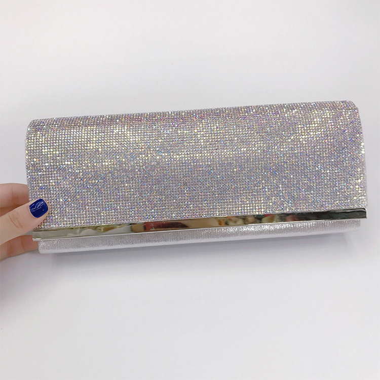 Full Diamond Wedding Party Women Clutch Evening Rhinestone Chain Box Dinner Bag