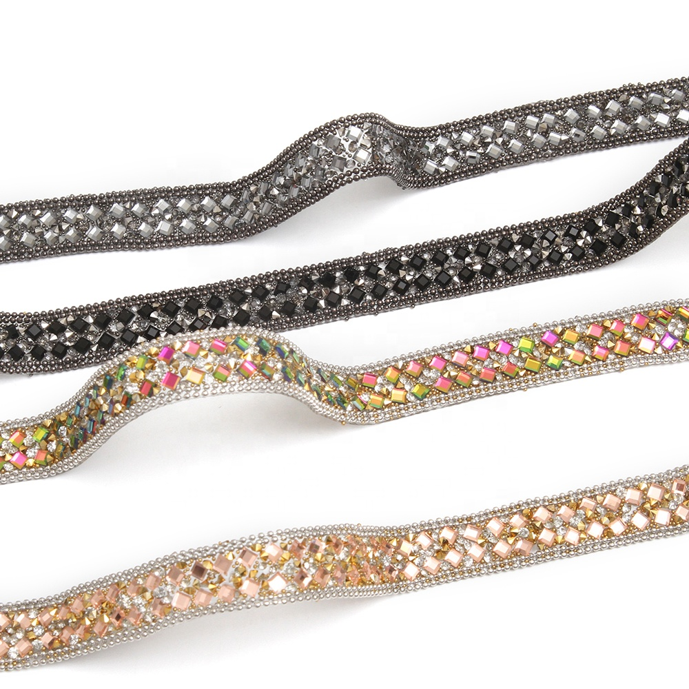 wholesale hotfix trimming for hat shoes Clothing Banding Trim bead Glass to rhinestone trimming heat transfers