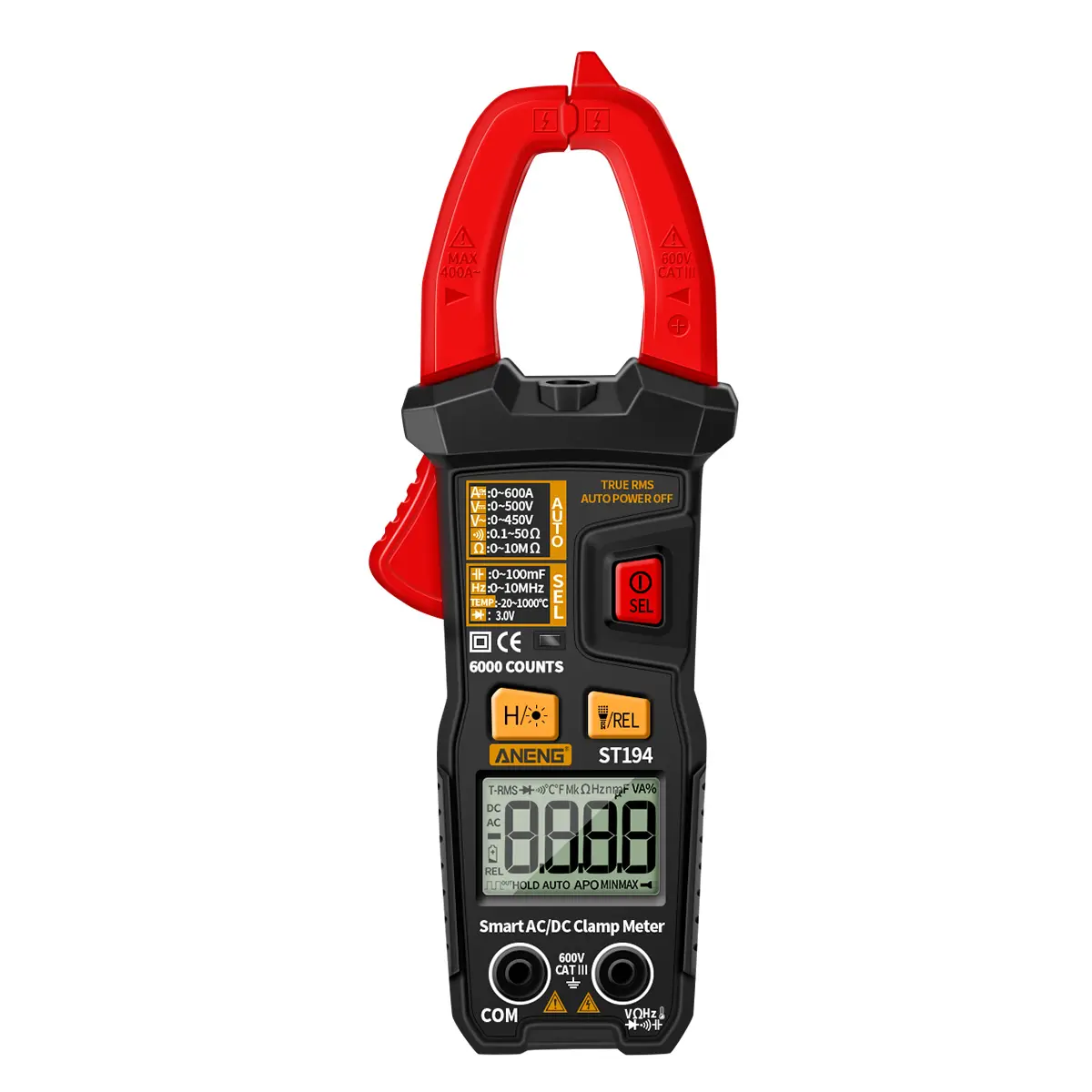 ANENG ST194 Digital 6000 Count True RMS Multimeter Clamp Meter DC/AC Current Clamp Voltage Car Tester Hz Capacitance Ohm Tool