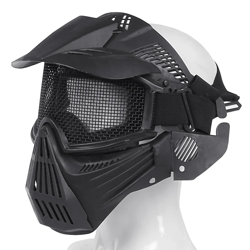 CS Protective Eyewear Metal Steel Mesh Face Wear Outdoor Hunting Paintball Mask Goggles Nylon materials Strap
