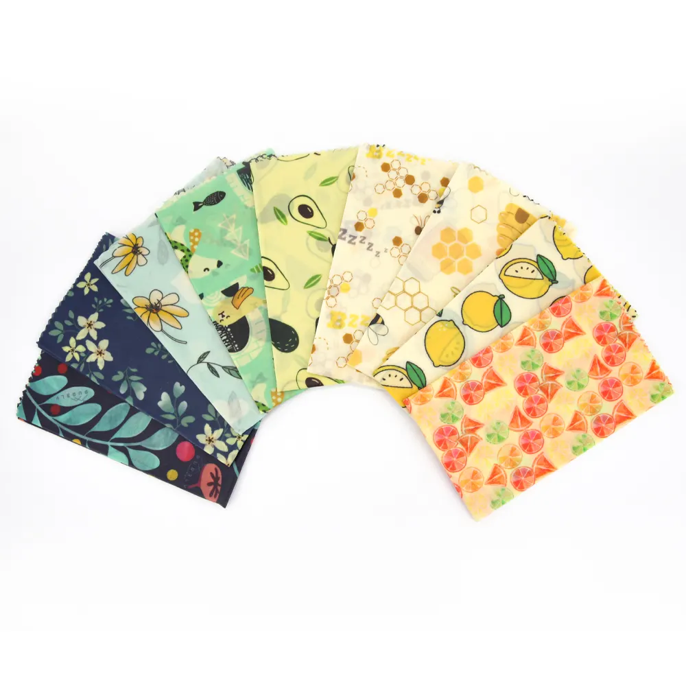 Amazon Hot Selling 100% Organic Cotton Beeswax Food Storage Wrap Reusable Oem Beeswax Wraps