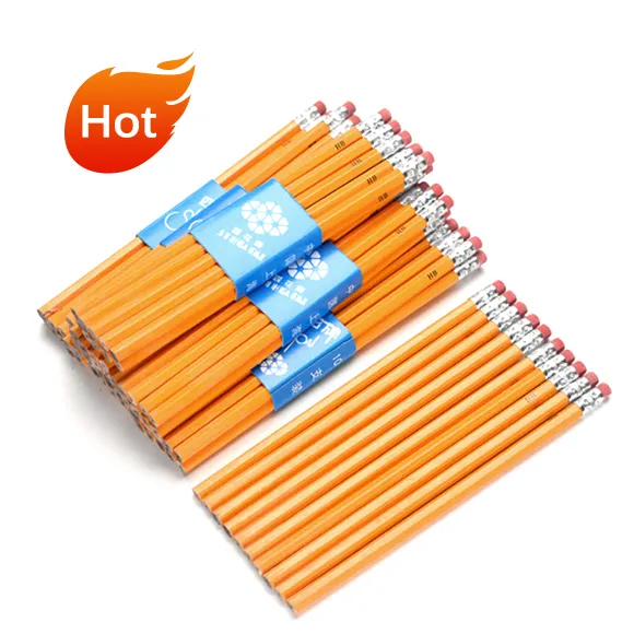 BECOL Wholesale School Stationery Supply Standard Pencils HB Wooden Pencil with Custom Logo Printed for Children