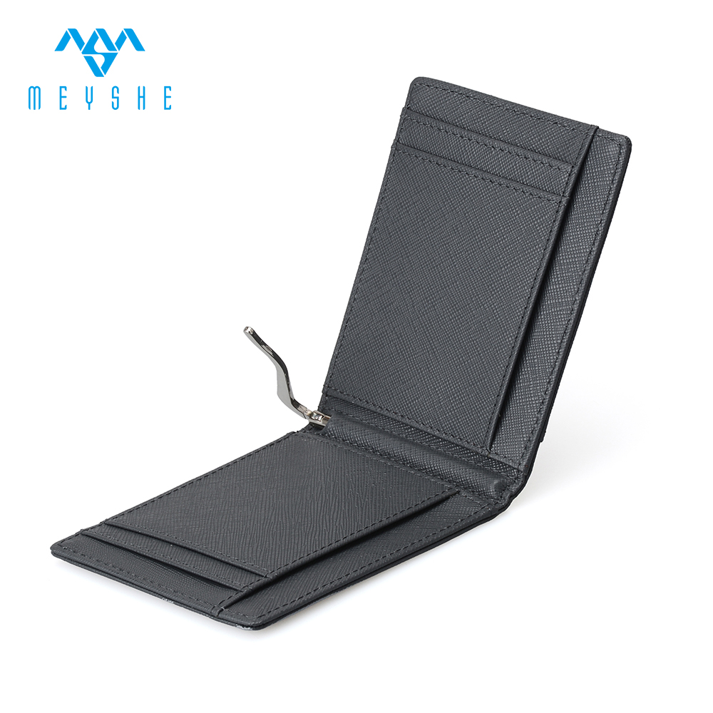 OEM factory custom saffiano pure leather money clips wallet pouch