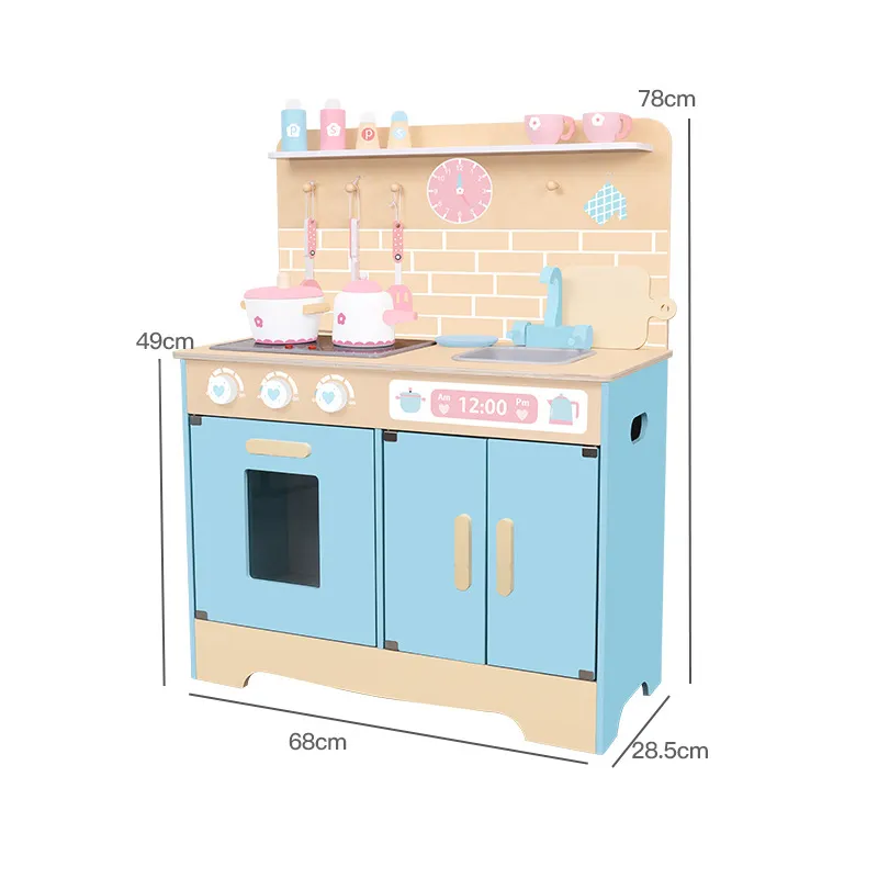Kitchen Toy For Toddlers Wooden Kitchen Toy With Real Sound And Light Big Kitchen Set Toy