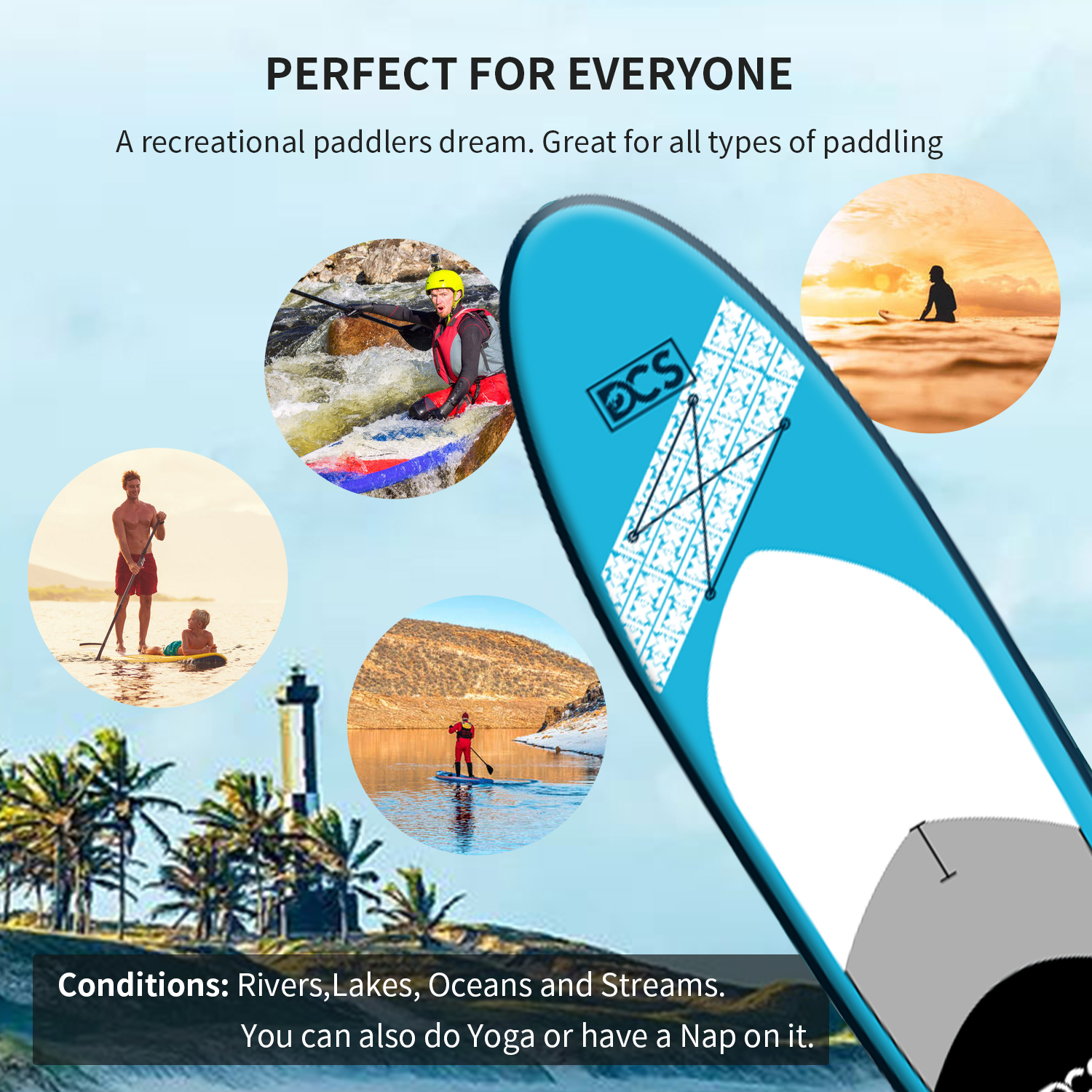 Factory Direct Selling Inflatable Sup Board For Sale Blue Color Low Price Oem Glitter Sup