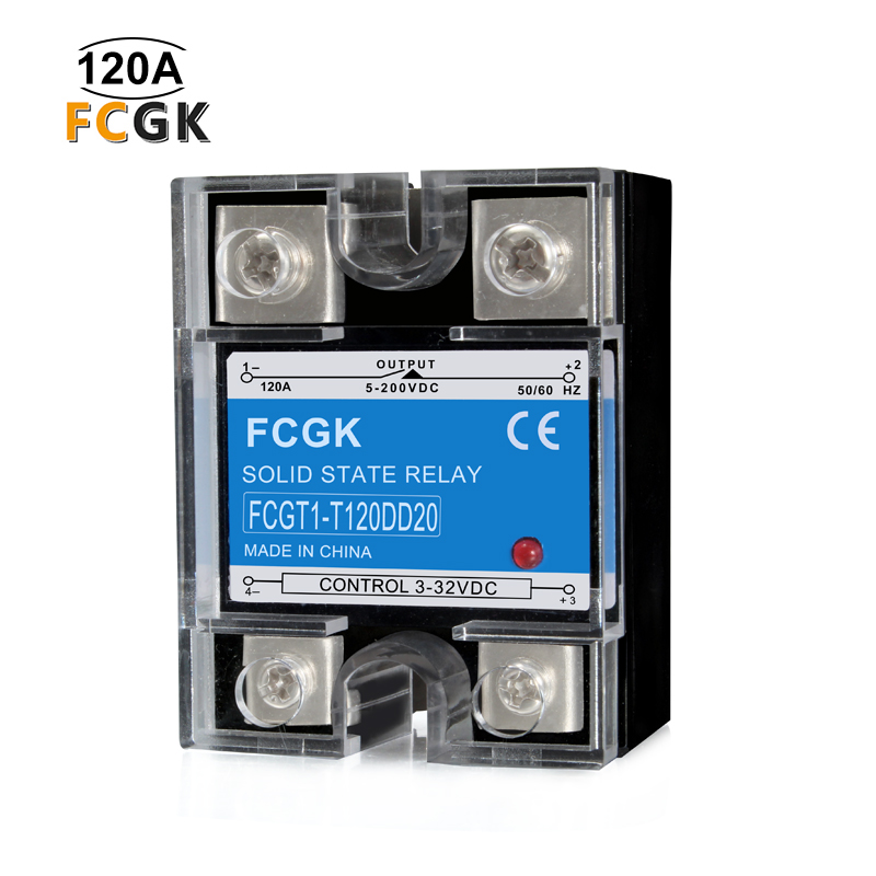 Однофазное твердотельное реле постоянного тока FCGK 120 А 5-200 В постоянного тока SSR