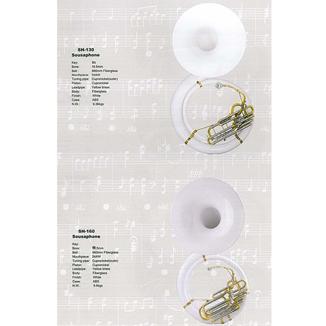 Белое стекловолокно sousaphone SH-160 bb ключ для профессиональной производительности
