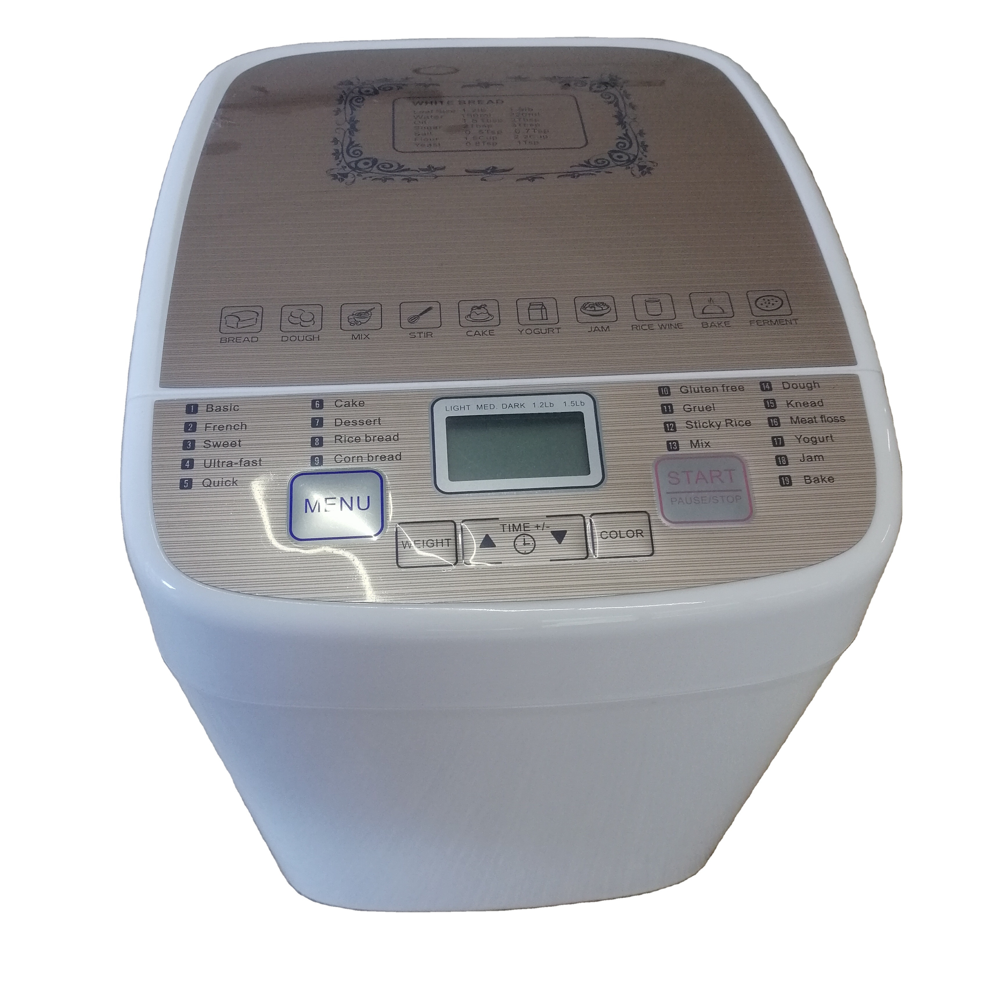 mini 1.5LB Home use commercial Wholesale automatic bread maker bread making machine