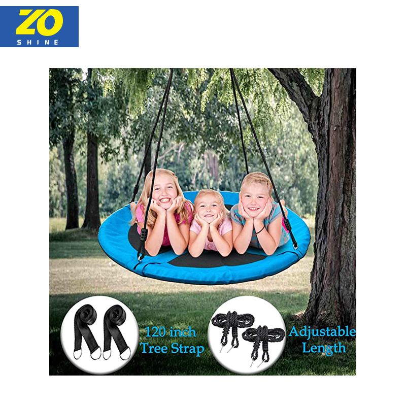Zoshine Large Saucer Round Outdoor Tree Swing Hanging Suitable For Children With Shoulder Straps