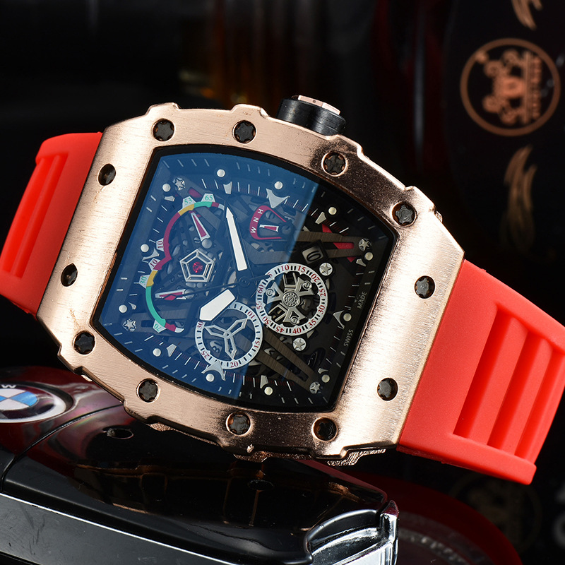 Hot Sell Ready Stock 9291 Fashion Barrel-shaped Spiral Crown Men's Wristwatch Novelty Sports quartz Business watch