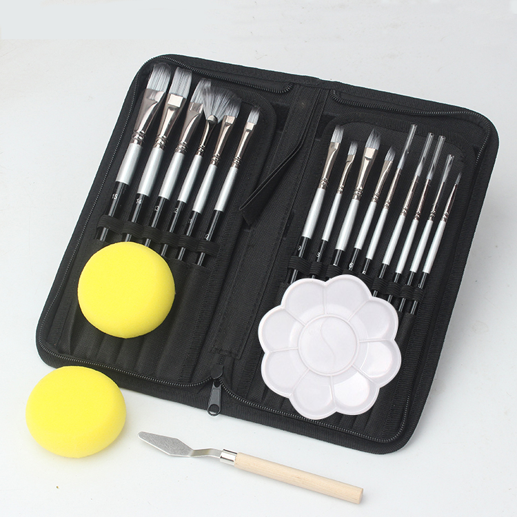 Professional Drawing Tool Watercolor Oil Arylic Paint Brush Artist Brush Set Bag Body Painting Hair