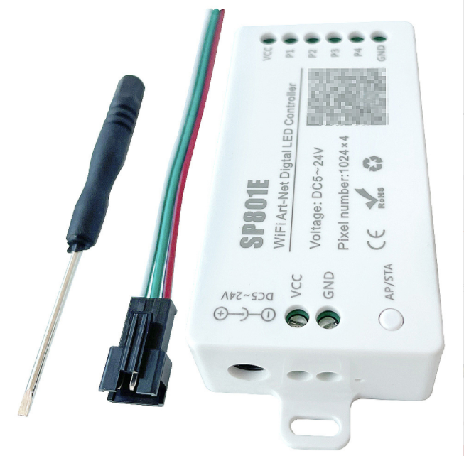 Светодиодный драйвер SP801E WiFi Art-Net SPI, светодиодный контроллер для WS2812B SK6812 WS2811 Pixel LED Strip and Matrix